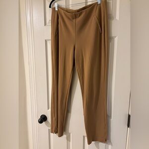 Chico's Tan Straight Leg Pants Flowing Design Size 2